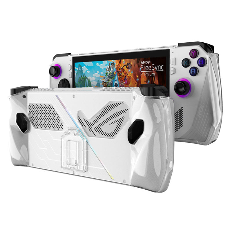 For Asus ROG Ally (2023) Game Console Clear PC Case Anti-drop Protective Cover with Kickstand For Asus ROG Ally (2023) Game Console Clear PC Case Anti-drop Protective Cover with Kickstand